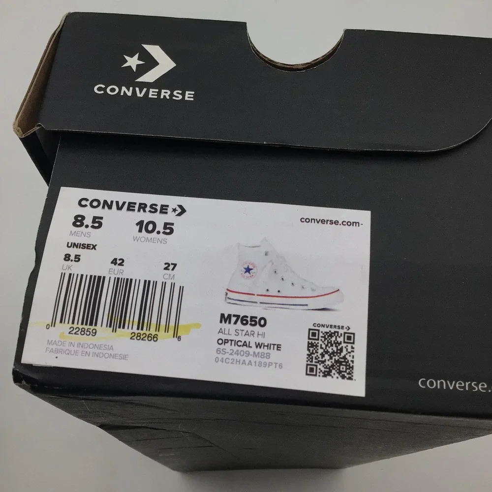 Converse All Star Hi Optical White Mens Size 8.5 M7650 High Top Sneaker NEW
